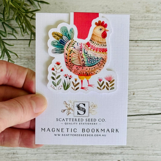 Folk Art Chicken Book Mark