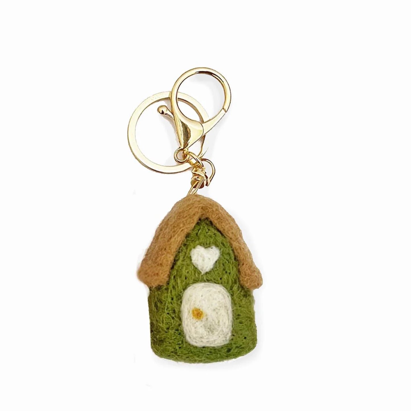 Felt House Keychain Charm