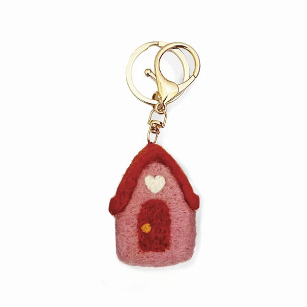Felt House Keychain Charm