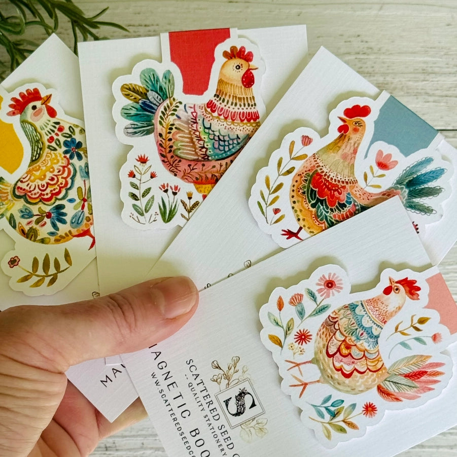 Folk Art Chicken Book Mark