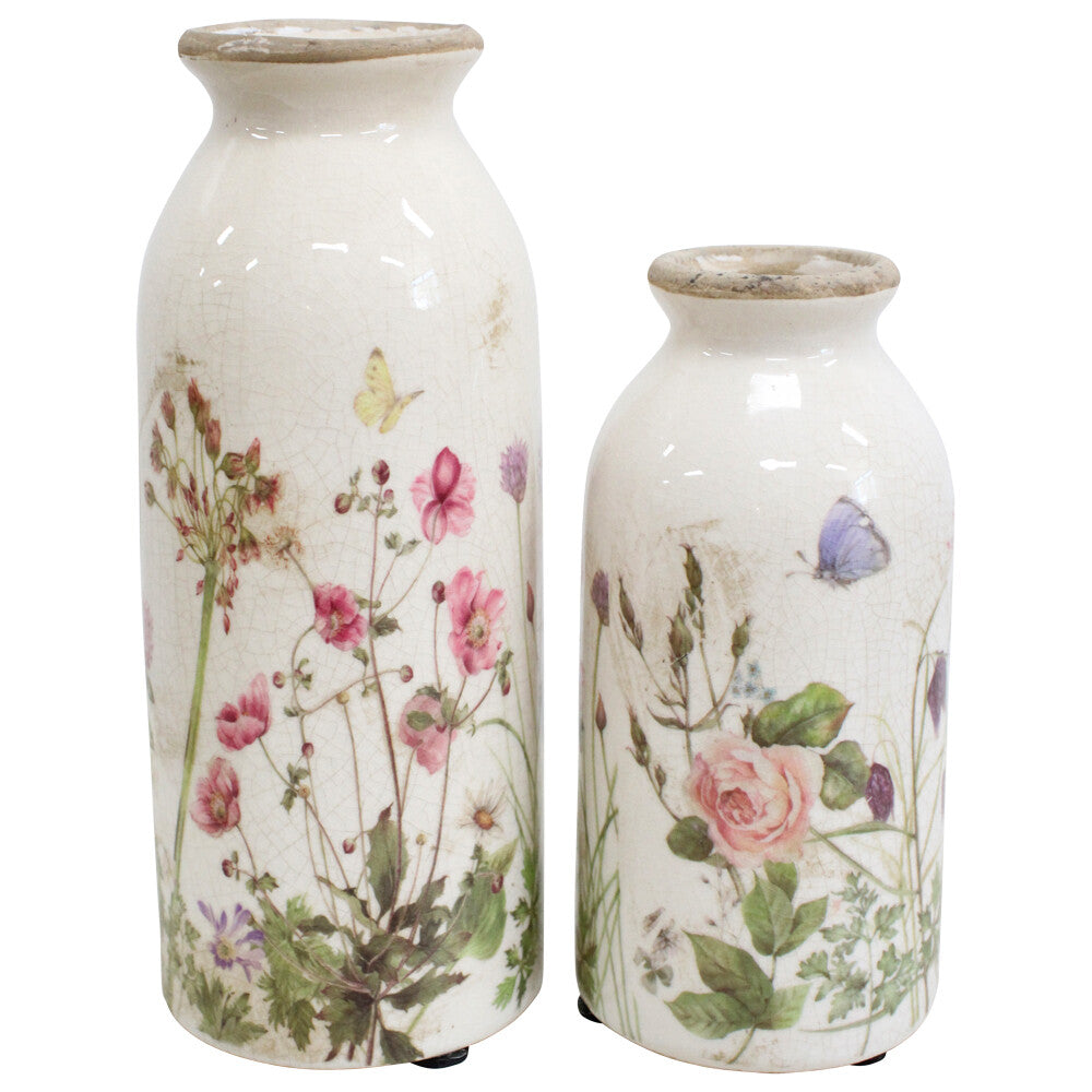 Bud Vases Botanical with Pink