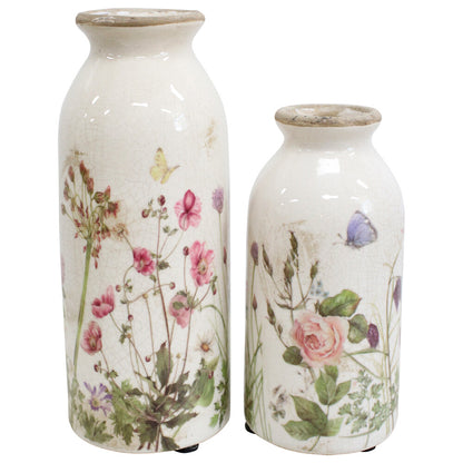 Bud Vases Botanical with Pink