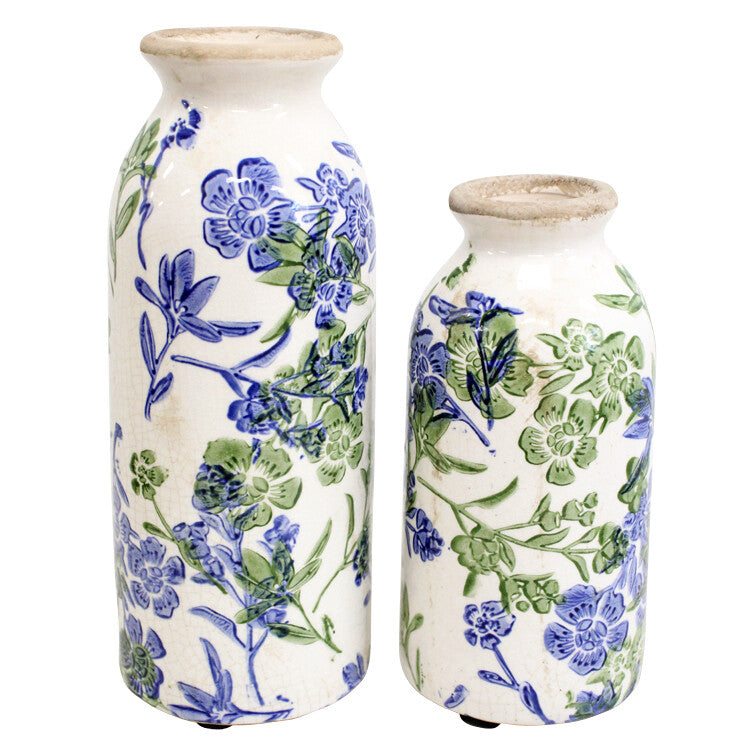 Bud Vase Blue Botanical