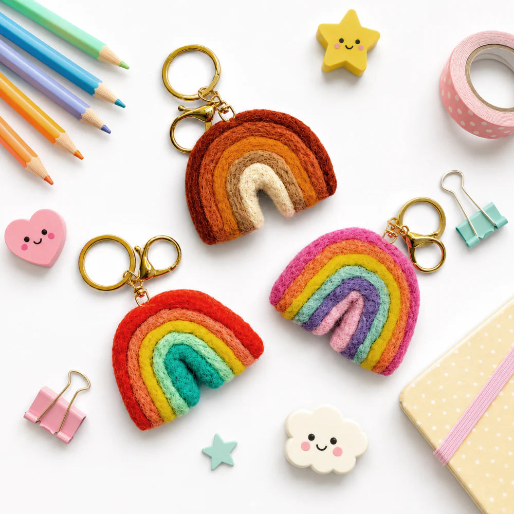Felt Rainbow Key Ring