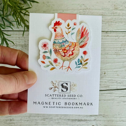 Folk Art Chicken Book Mark