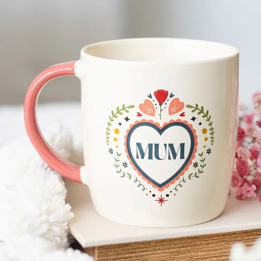 Mum Folk Heart Mug